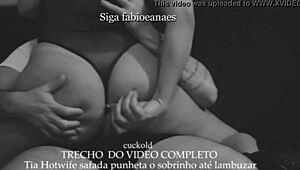 Aunt helps nephew in a family moment