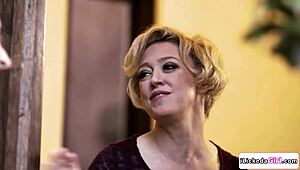 Busty lesbian milf, wanna see ass licking and facesitting with teen neighbor?