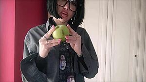 I Undress Slowly Showing Off See-Through Stockings and Nerdy Charm