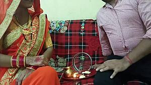 yo, see this 18-year-old indian beauty celebrate karva chauth with rough ranch action! 🔥