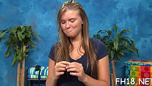 hey, this hot eighteen chick gets pounded hard by her masseuse!