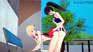 Wow, have you seen Chisato Nishikigi and Takina Inoue in wild futanari action? Lycoris Recoil hentai!