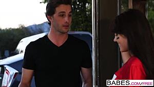 Hey, check this nerdy teen Adria Rae with Lucas Frost