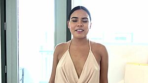 Gabby Martinez Cute Latina Swallows Huge Cock Load POV