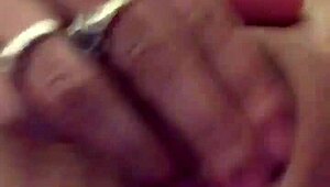 She's using a vibrator on her dry pussy lips 😏