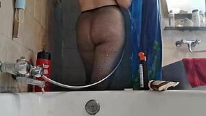 i love how my italian stepmom soaks her pantyhose in the shower for me