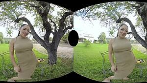 Kurvet latina Sara May teaser med gej horny outdoor hardcore VR sjov