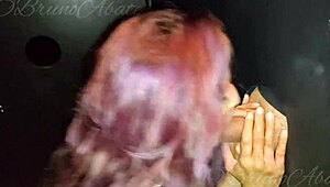 I gave my cock to argentine girlfriend to suck in gloryhole