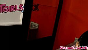 Bathing Solo Shemale Pleasures Herself