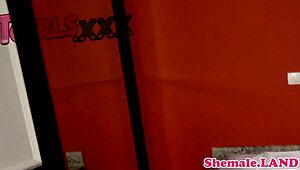 Bathing Solo Shemale Pleasures Herself