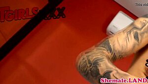 Bathing Solo Shemale Pleasures Herself