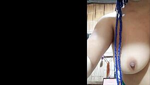 Stepmom Shows Natural Tits and Vagina