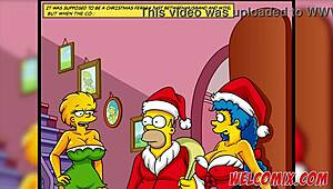 Christmas Present! Giving Wife as Gift to Beggars in Simpsons Hentai