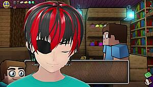 getting sucked hard near oblivious girlfriend in hornycraft!