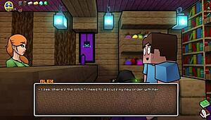 getting sucked hard near oblivious girlfriend in hornycraft!