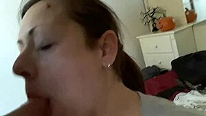 Sexy Latina Brunette Devours My Cock With Deepthroat Passion