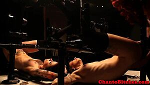 Imagine this lezdom mistress dominating bound submissives in intense bondage sessions
