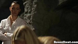 Naked Busty Lesbian Slaves Working Hard Under Strict European Mistress Orders