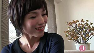 Japanese Short-Haired Wife Delivers Sloppy Bath Oral with Nasty Flair
