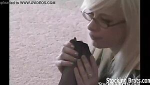 Becky and Chelsea worship feet in stockings