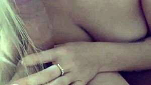 She teases with long blonde hair, fingering and kissing before cum on face