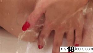 My tiny teen masturbates to orgasm