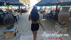 Beach walk ended with sucking and giving ass to husband