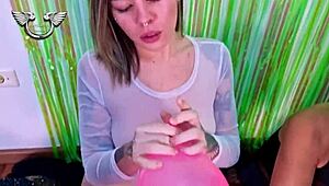 Latina Friends Play With Balloons And Tits Together