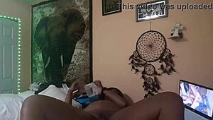 Hey, Naejae is getting so wet fingering her pussy while watching that hot lesbian porn on her big ass.