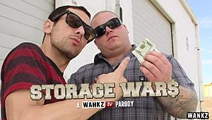 wankz- storage wars a wankz tv parody, you wank to that slut brunette babe blowjob?