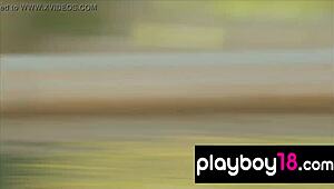 hey, check out all natural beauty claire sinclair stripping naked and showing her big tits in the fountain.