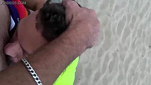 blowjob action at the public gay beach, just wild