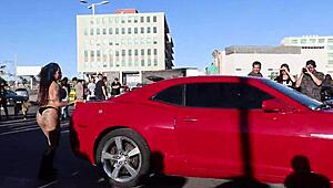 Darleen Davne participates in a car wash event in Calama, part 2