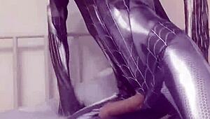 sexy gay teen masturbates like spider-man with buttplug in ass