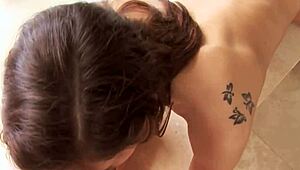 Man, this sweet darling’s wet blowjob on that shaft is unreal!