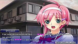 Apartment of love episode 9 shows watching through a peeping hole in anime hentai game