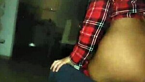 Wife in pajamas fucks a friend in silence while her husband is in the room, riding that monster cock quietly