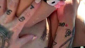 omg, almost got caught flashin my huge tits in public hotel car play