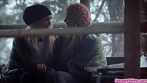 runaway chick eats bff's pussy