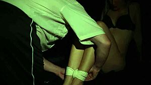 Sofi hard evening bondage with white cotton ropes part 1