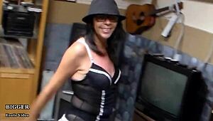 Petite latina dances in heels gracefully.