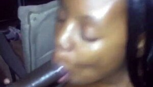 Can this midget give the sloppiest head ever with that big black cock?