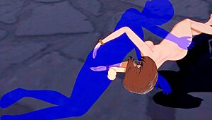 uraraka gives armpitjob and blowjob in my hero academia hentai