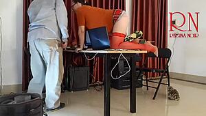 Monday Office Tease, No Panties, Lick Me Now!