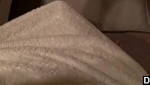 redhead gives blowjob in bedroom