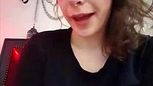 Cute nerd teases with panties in steamy sexting play