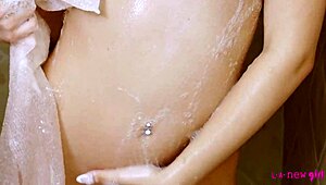 New Teen Brunette Fresh from a Steamy Shower