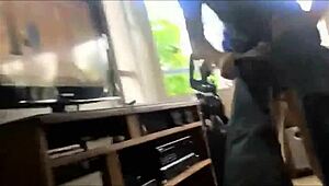 Wanna see a French slut in blue dress fucked doggystyle?