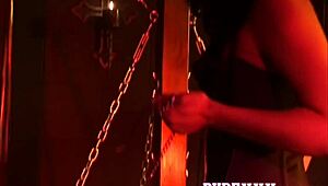 blonde slave gets her mouth toyed by mistress