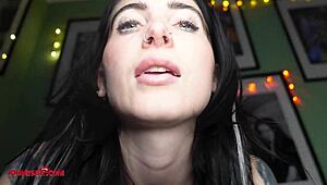 Lou Nesbit Lia Louise guides strap on session